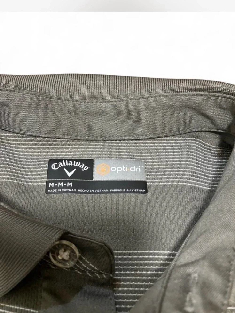 Callaway Men’s Gray Striped Golf Polo size M - Picture 4 of 5